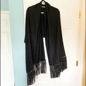 Henri Bendel Wrap with Leather Fringe Detail